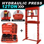 12T Workshop Press Machine Hydraulic Bench Press +19 Wheel Bearing Bush Seal Set