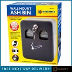 MARKSMAN ASH BIN STEEL ASHTRAY OUTDOOR PUB FLAT CIGARETTE WALL MOUNTED + KEYS UK