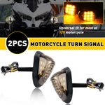 2pcs Smoke Flush Mount Motorcycle LED Turn Signals Light Amber Indicator Lamp UK
