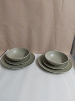 Dunelm Stoneware Dinner Set Sage Green Plates Bowls Modern Tableware Set 6