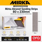 Mirka Abranet Sanding Strips 80 x 230mm Sheets - Packs of 5/10/25/50