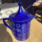 RARE ‘60s Cobalt Blue Tea or coffee pot ENGLAND Portmeirion Totem Style Pattern
