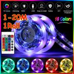 LED Strip Lights 1-20M RGB Colour Changing Tape Cabinet Kitchen TV Lighting USB