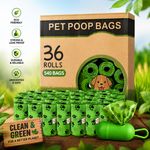 12X 540 Dog Poop Bags Rolls Poo Waste Biodegradable Doggy Large Strong Thick Pet