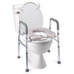 Raised Toilet Seat Commode Bathroom Assist Frame for Elderly Handicapped 350LB