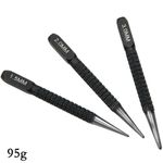 3 Pc STEEL CENTRE PUNCH SET POINT MARKING METAL WOOD 1/16" 3/32" 1/8" DIY TOOLS