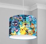 POKEMON PIKACHU CEILING DRUM LIGHT SHADE LAMPSHADE 10" 25cm