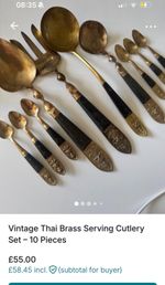 Vintage Thai Decorative Serving Cutlery Set - 10 piece