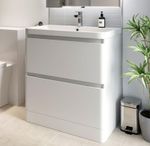 Avox Forma White Gloss Freestanding Vanity Unit with Basin - 800mm