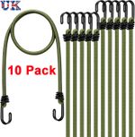 10Pcs Heavy Duty Elastic Bungee Cords Hooks Multi-Purpose Luggage Straps 100cm