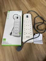 Belkin BSV804AF2M Surge Plus 12w USB Surge Protector 8 Plug 900 Joules 2m Cable