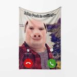 John Pork Blanket Funny Meme Design Viral Pig Internet Joke Gift for Fans