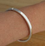 925 Sterling Silver Oval Bangle Bracelet 5mm Wide Hinged UK Hallmarked