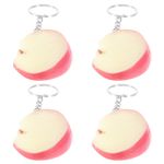 4Pcs Lovely Sliced Fruit Keychain Durable Metal Bag Hanging Ornament Set