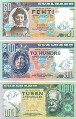 Gabris Fantasy Banknote Norway Svalbard 2025 Set x3 LOW NUMBER sign