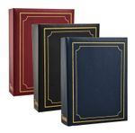 Traditional 6" X 4"  Photo Album with 200 Pockets Black, Blue or Burgundy 