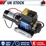 Electric Winch 12v 4500lb/2041kg Fiber Rope & Twin Wireless Remote Workshop UK