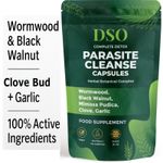 Parasite Cleanse Detox Capsules Wormwood Clove Garlic Black Walnut UK Vegan