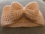 Pink Knit Bow Headband Hair Ear Warmer for baby 0-6 mths, Casual, Cosy, Soft
