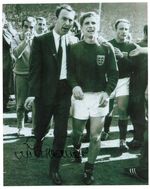 1966 WORLD CUP FINAL POST MATCH PHOTOPRINT OF GREAVES & BALL HANDSIGNED GREAVES