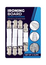 Ironing Board Cover Fasteners Bed Sheet Brace Strap Laundry Home Set of 4 Clips