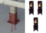 Concrete In Fence Post Holder 75/100mm posts Support Shoe Anchor ClampGrip Brown