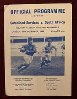 1969 Combined Services v South Africa Rugby Programme Aldershot Military Stadium