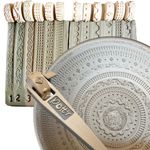 POTT'R Set of 12 x Pottery Roller Stamps for Clay -Handle included + Case Option