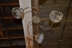 3 Arm Ceiling Light Semi-Flush with Glass Floral Shades Traditional Style