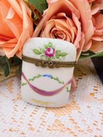 LIMOGES Vintage trinket box. J.D. Dumont floral Hand-painted, signed, gift-boxed