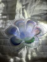Art Glass Flower Petal Shaped Vase Bowl Flower Art Glass