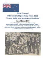 NEW ZEALAND INT SPEEDWAY TEAM 1970 INCLUDING IVAN MAUGER ORIGINAL 8 X AUTOGRAPHS