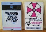 Resident Evil 2 Weapons Locker + Umbrella Labs Keycards Novelty Cosplay Prop New