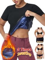 Women Sauna Suit Sweat Shirt Athletic Tee Tank Top Shapewear Weight Loss Shaper