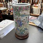 Large Vintage Famille Rose Stick Stand Chinese Ceramic Hall