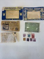 Vintage 1944 Magic Frame Trick D Robbins & Co Philatelic Stamp Packets Lot