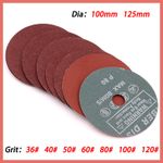 Fibre Sanding Discs 100mm/125mm Abrasive Backing Pads 36-120 Grit Angle Grinder