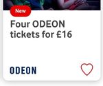 Odeon Cinema Tickets Discount Code for 4 Classic Saver £16 Or 4 Luxe For £26