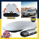 Car Roof Top Box 430 Litre Gloss white Extra Large Top Car 75kg Luggage Camping