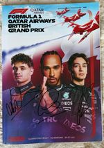 Lewis Hamilton Lando Norris George Russell Hand Signed Silverstone F1 Programme