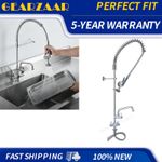 Commercial Kitchen Tap Pre-Rinse Faucet Spray Tap Single/Twin Pedestal 1.42 GPM