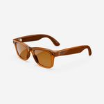 Refurbished Ray-Ban Meta Wayfarer (Gen 1), Shiny Caramel Transparent/Brown, Larg