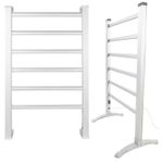Electric Towel Warmer Heated Rack Bathroom 6 Bar Radiator Dryer Stand Wall Mount