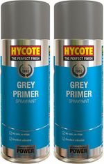2x Hycote Grey Primer Spray Paint Aerosol Car Multi-Purpose Preparation 400ML