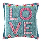 Latch Hook Cushion Kit DIY Rug Making Pillowcase Craft Set 17x17 Inch No Insert