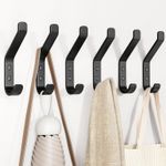 5Packs  Wall Mounted  Metal Coat Hooks Black   Coat  RackTowel Hanger with Screw