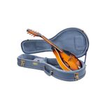 Crossrock MandolinCase for A-Style-Carved Smoke Blue Finish，Mink Velvet Interior