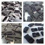 Black Delrin Plastic Side Release Fasteners Squeeze Buckle Clip 10mm - 50mm
