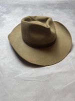 Genuine Akubra Snowy River 58 Pure Fur Felt Olive Hat Leather Band Australia