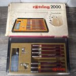 Rotring 2000  Techical Pens Set Boxed Vintage Used See Pics and Description 